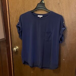Cable & Gauge Deep Blue Short Sleeve Top